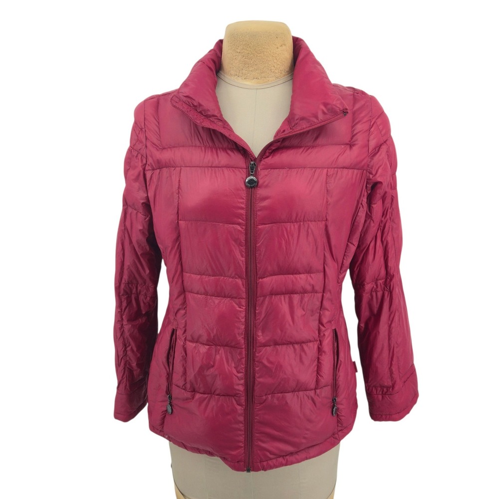 Calvin Klein Puffer Jacket Womens Large Pink Packable Down Quilted Warm Winter